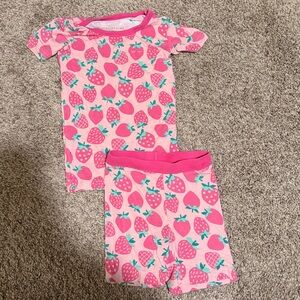Little Sleepies Pink Strawberry Pajama Set 2T
